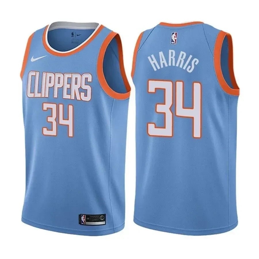 Tobias Harris 34 LA Clippers City Edition Blue Basketball Jersey Unisex