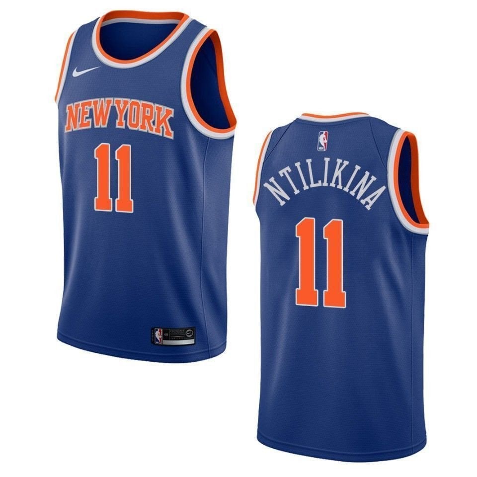 Men's New York Knicks Frank Ntilikina #11 Icon Swingman Jersey Blue