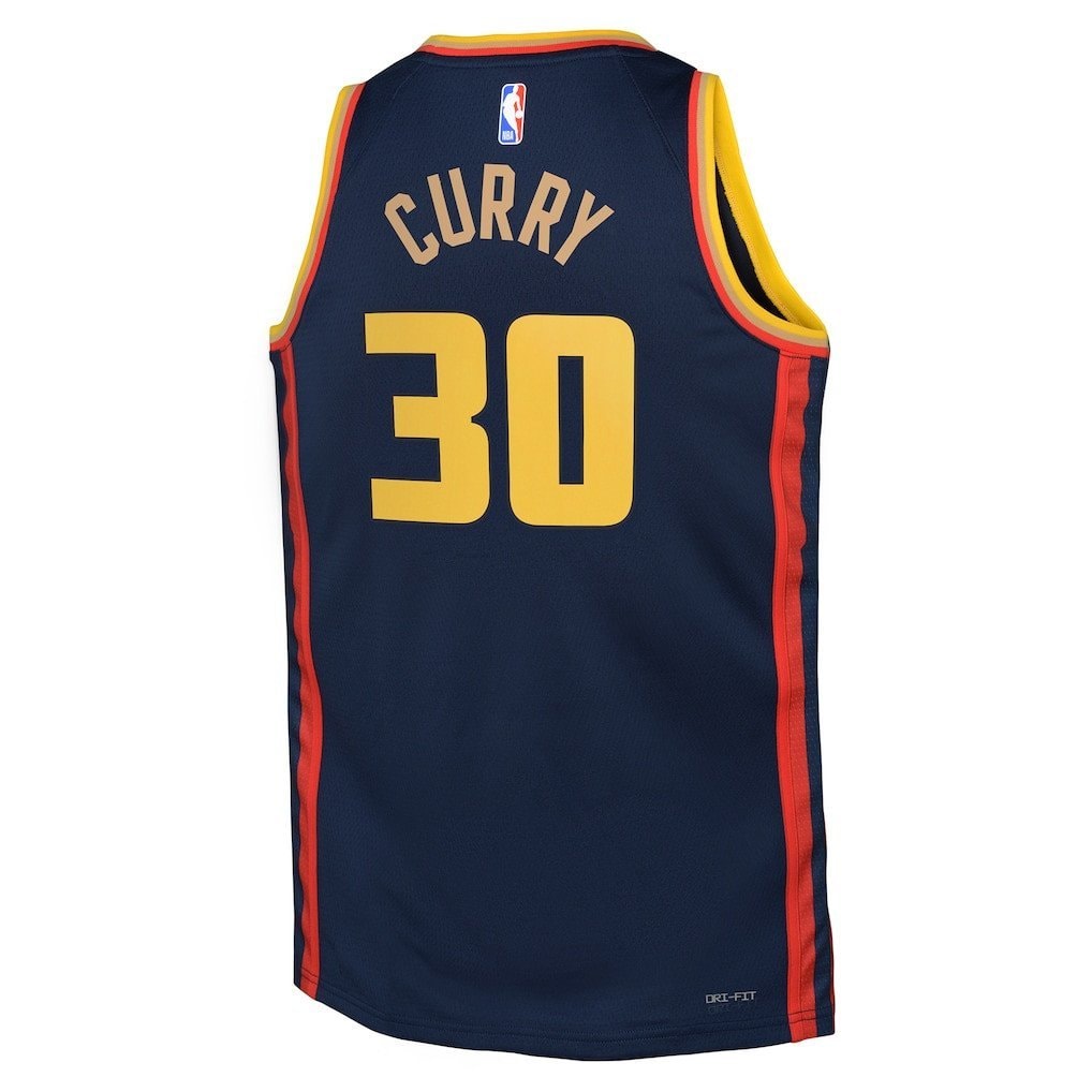 Stephen Curry 30 Golden State Warriors Youth City Edition Navy Swingman Jersey