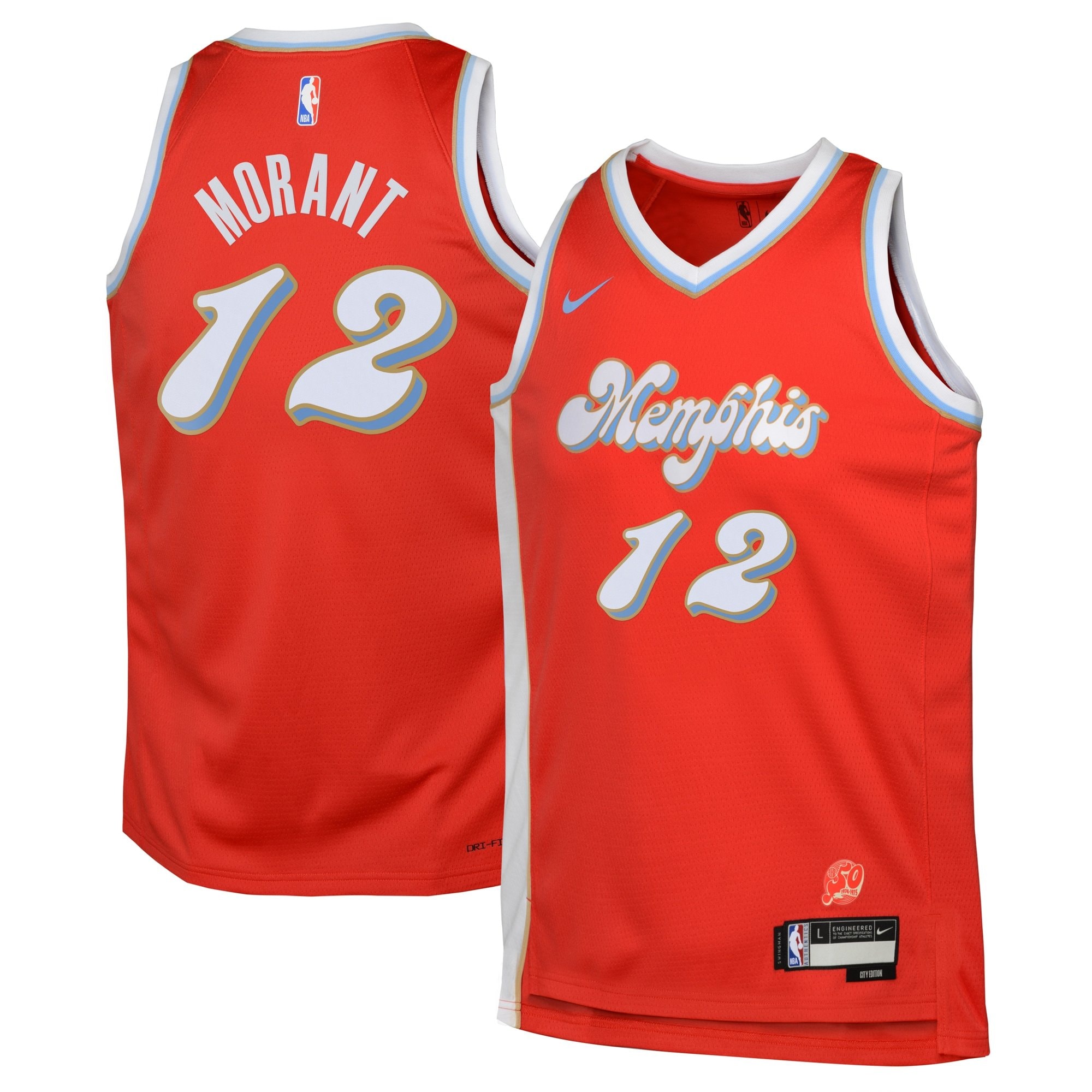 Memphis Grizzlies City Edition Swingman Jersey 2024 Red Ja Morant Youth