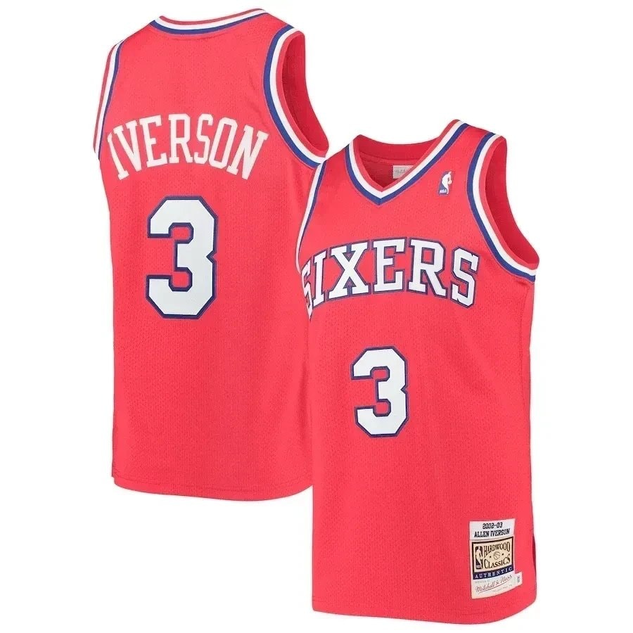 Allen Iverson Philadelphia 76ers Mitchell & Ness 2002 Hardwood Classics Jersey Red