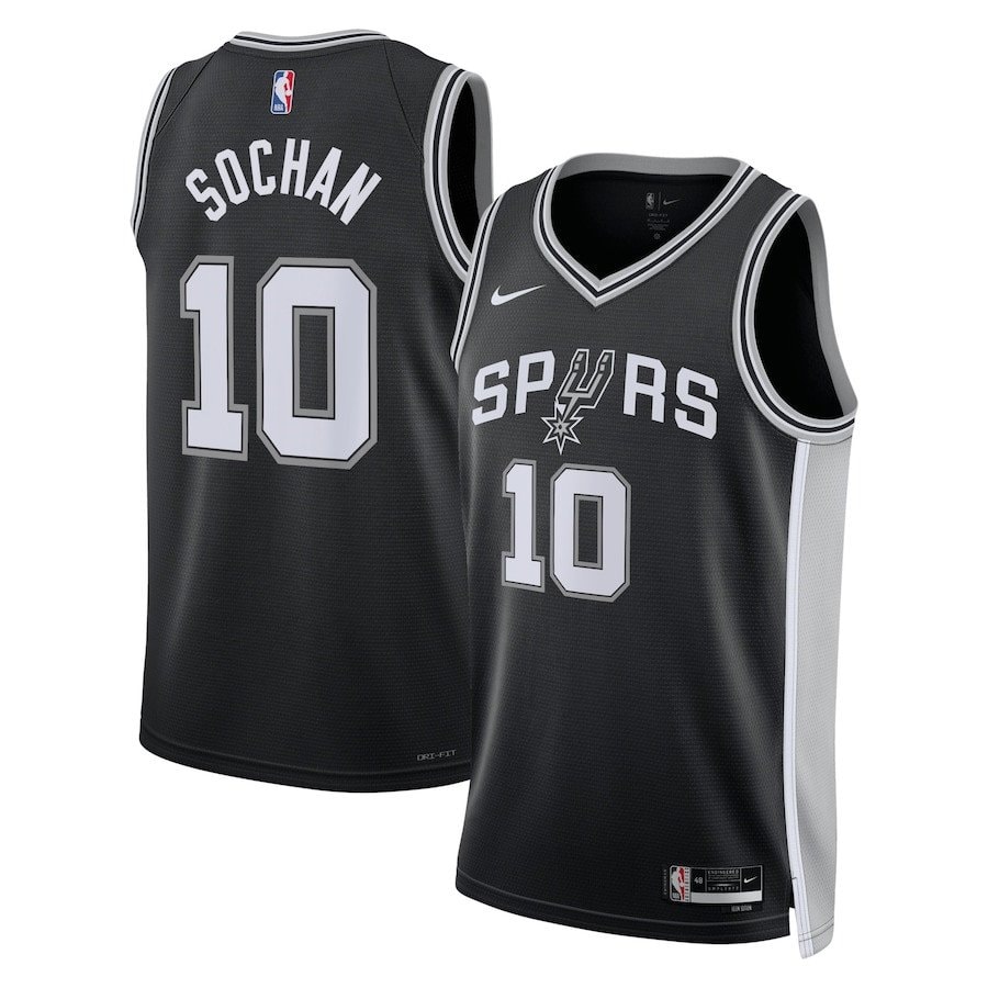 Jeremy Sochan 10 San Antonio Spurs Unisex Swingman Jersey Icon Edition Black