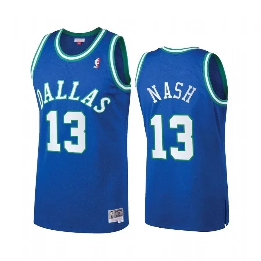 Men's Dallas Mavericks Steve Nash #13 Blue Heritage Classic Jersey