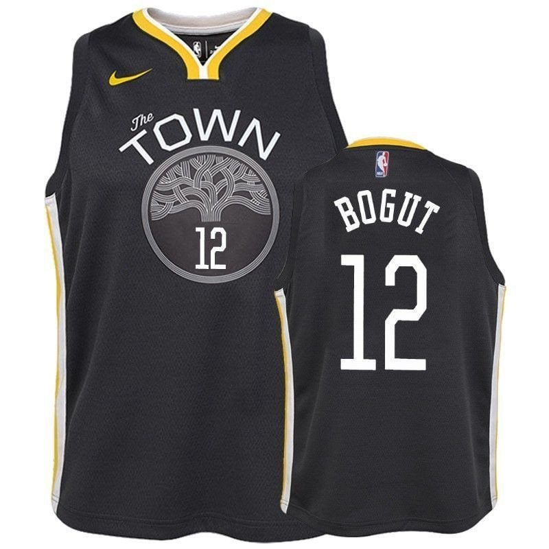 Youth Warriors Andrew Bogut #12 Stated Black Jersey Unisex Sports Jersey
