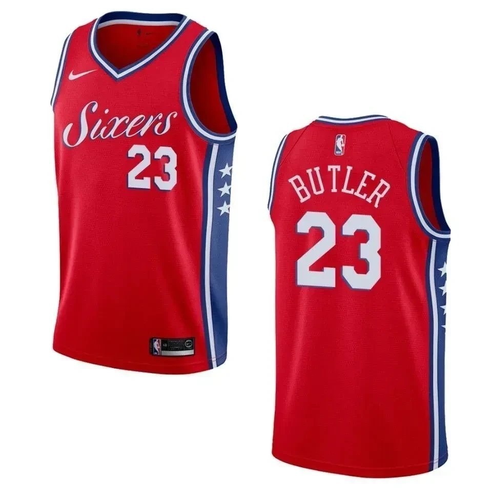 Men Basketball Team 23 Jimmy Butler Statement Swingman Jersey - Red