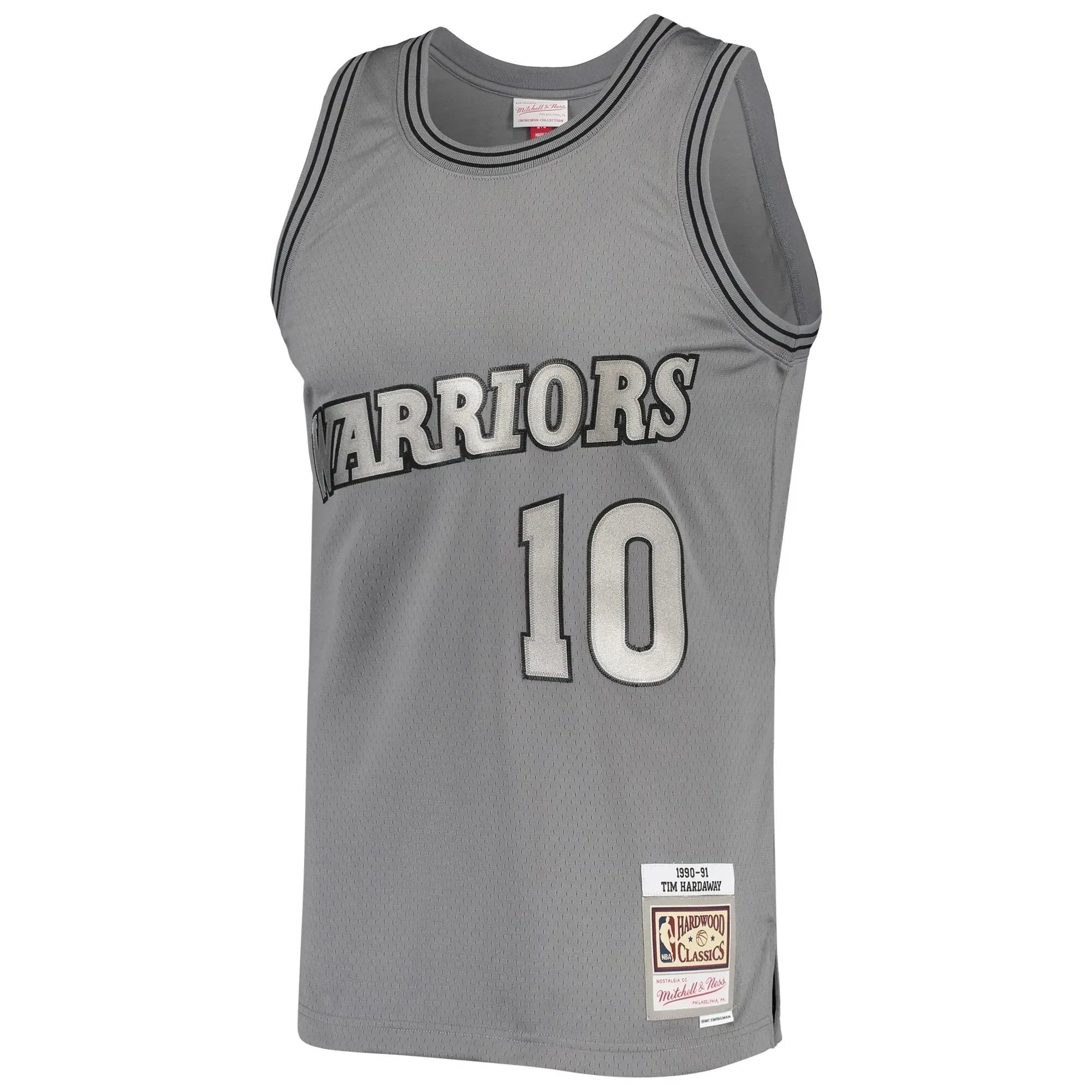 Men's Mitchell & Ness Tim Hardaway Charcoal Golden State Warriors 1990/91 Hardwood Classics Swingman Jersey