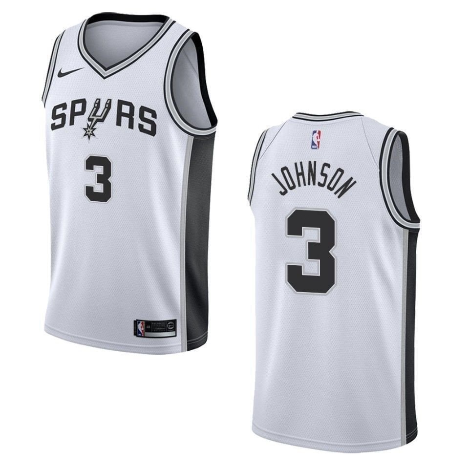 Men's San Antonio Spurs Keldon Johnson Association Swingman Jersey White - 100% Polyester