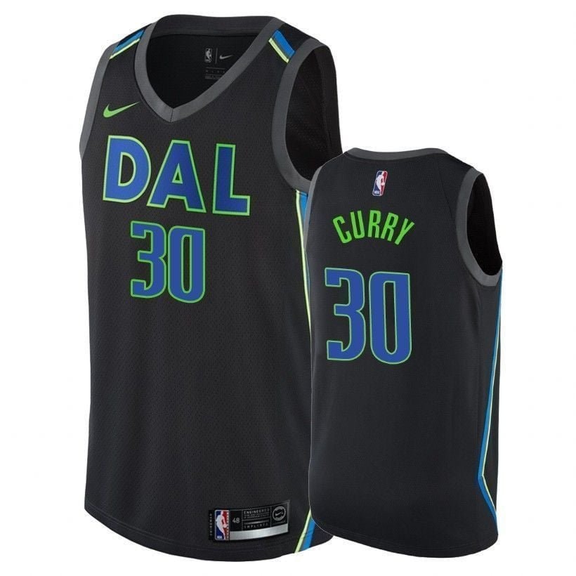 Basketball Team Male Seth Curry 30 City Black Jersey