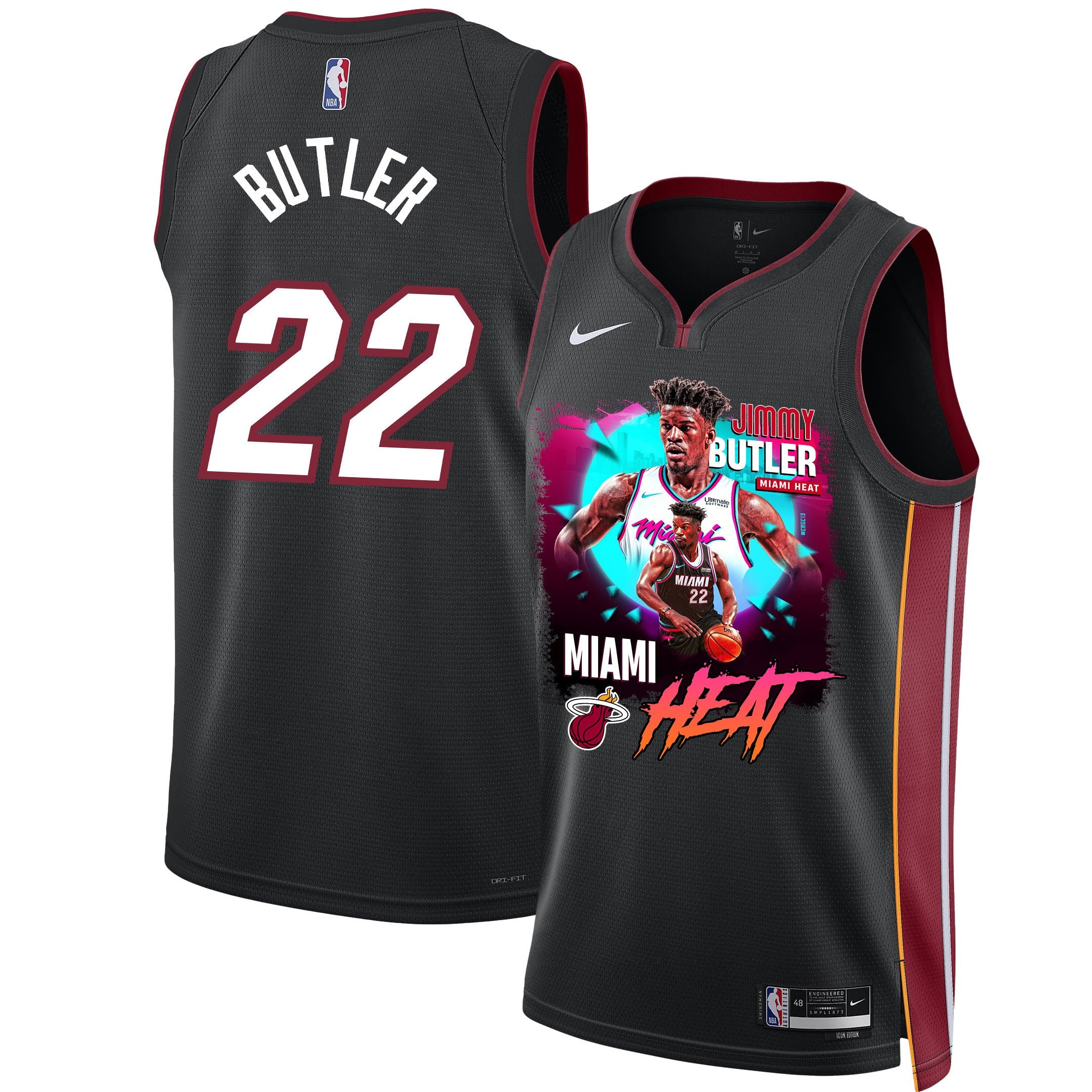 Jimmy Butler 22 Basketball Team 's Gritty Leader 2023 Basketball Champions Swingman Jersey - Black