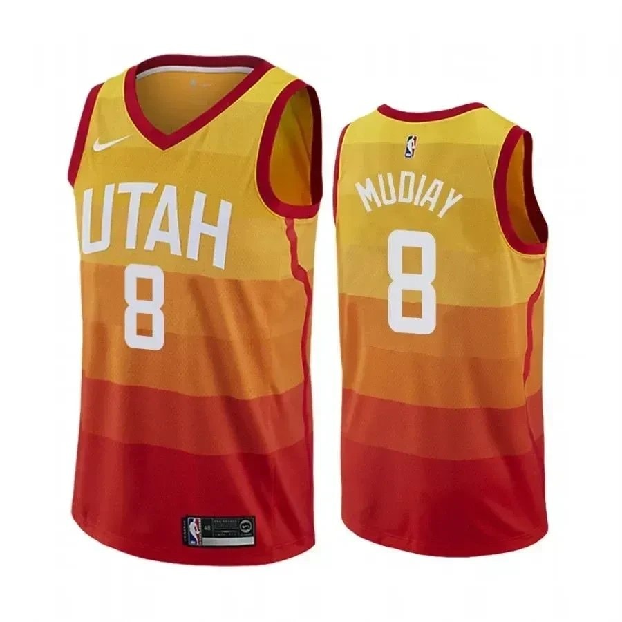 Utah Jazz Emmanuel Mudiay #8 City Edition Men's Basketball Jersey Multicolor