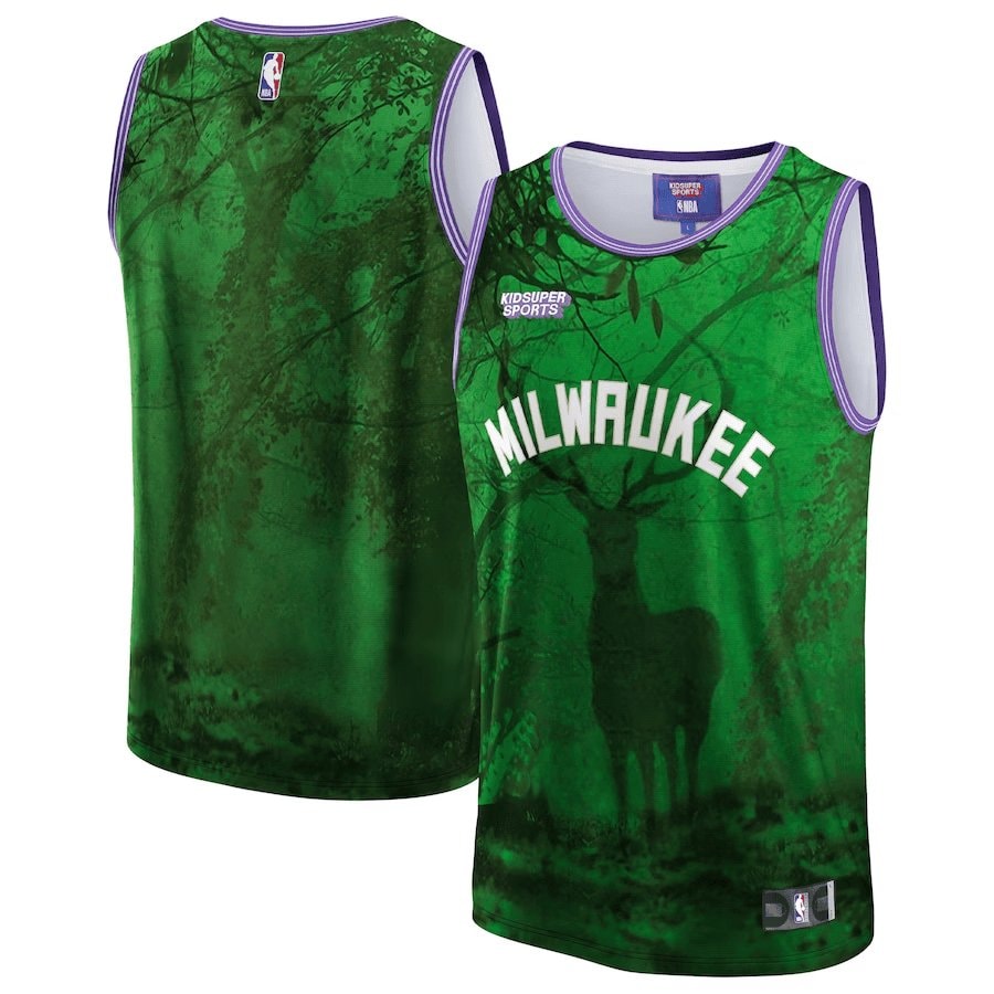 Basketball Team Basketball & KidSuper Studios Unisex Hometown Jersey - Green