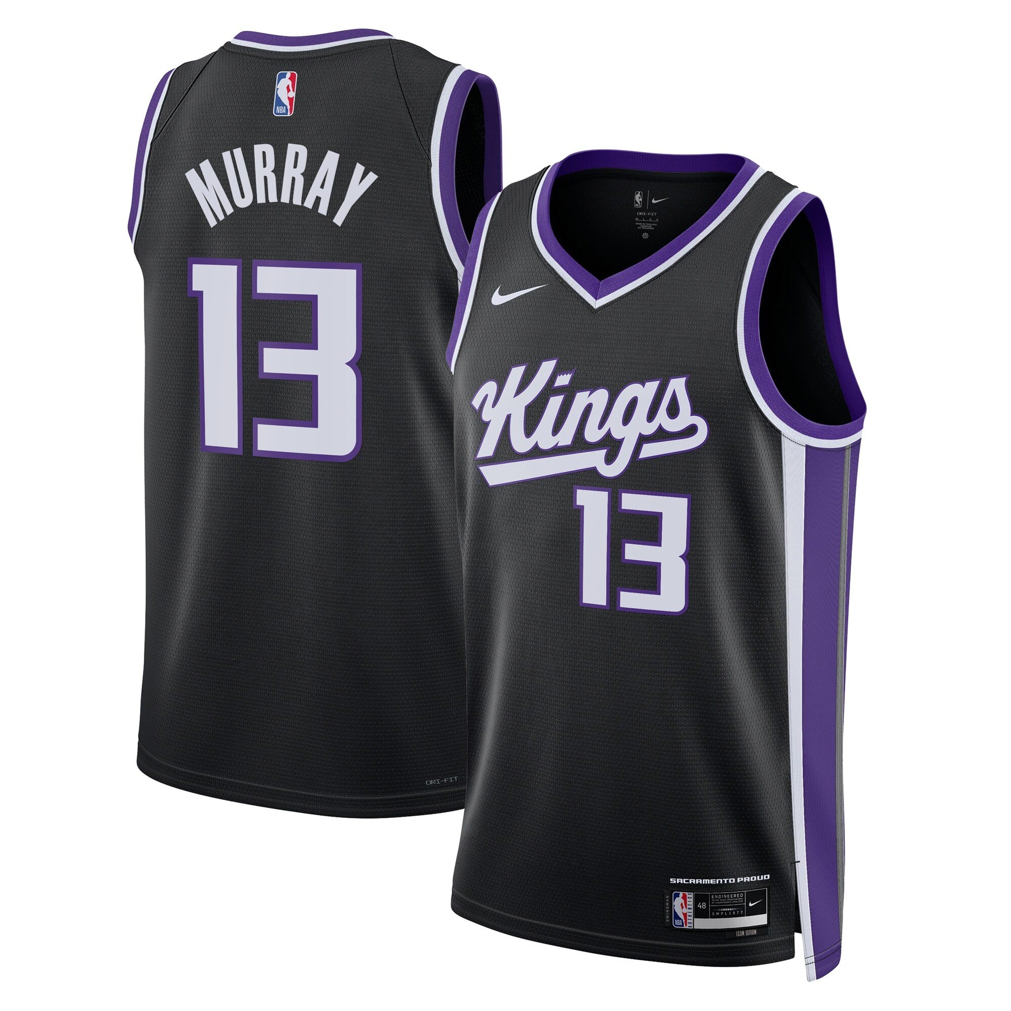 Sacramento Kings Keegan Murray Icon Edition Swingman Jersey - Black - Unisex
