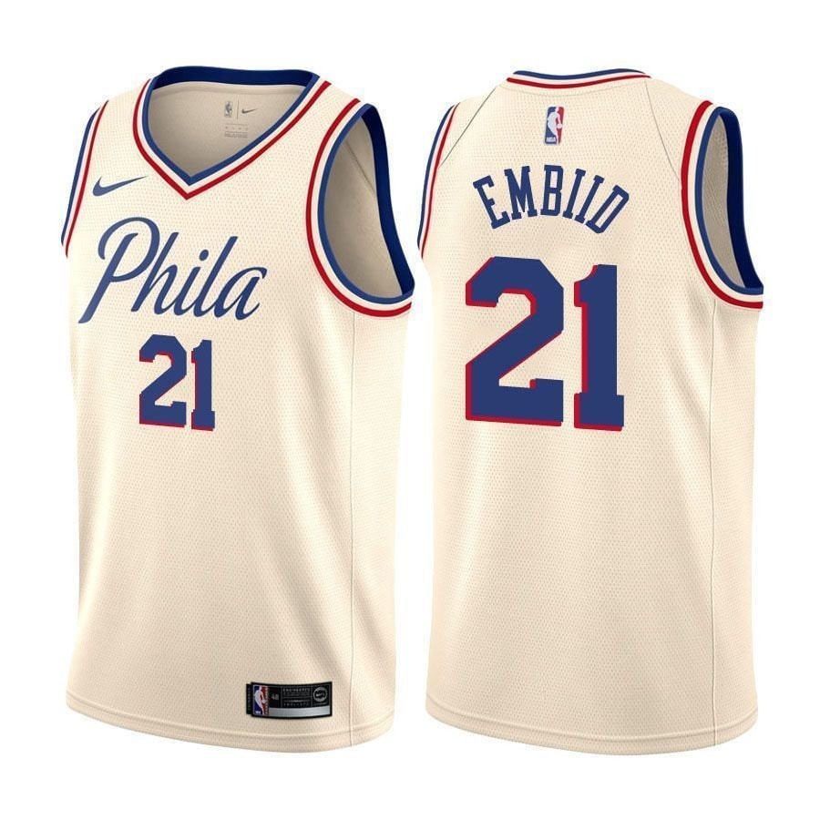 Philadelphia 76ers Joel Embiid #21 City Edition Natural Unisex Jersey