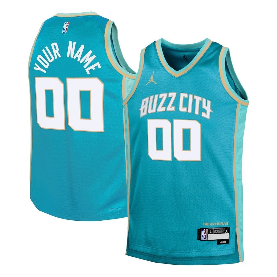 Charlotte Hornets 2023/24 City Edition Swingman Custom Youth Jersey Teal