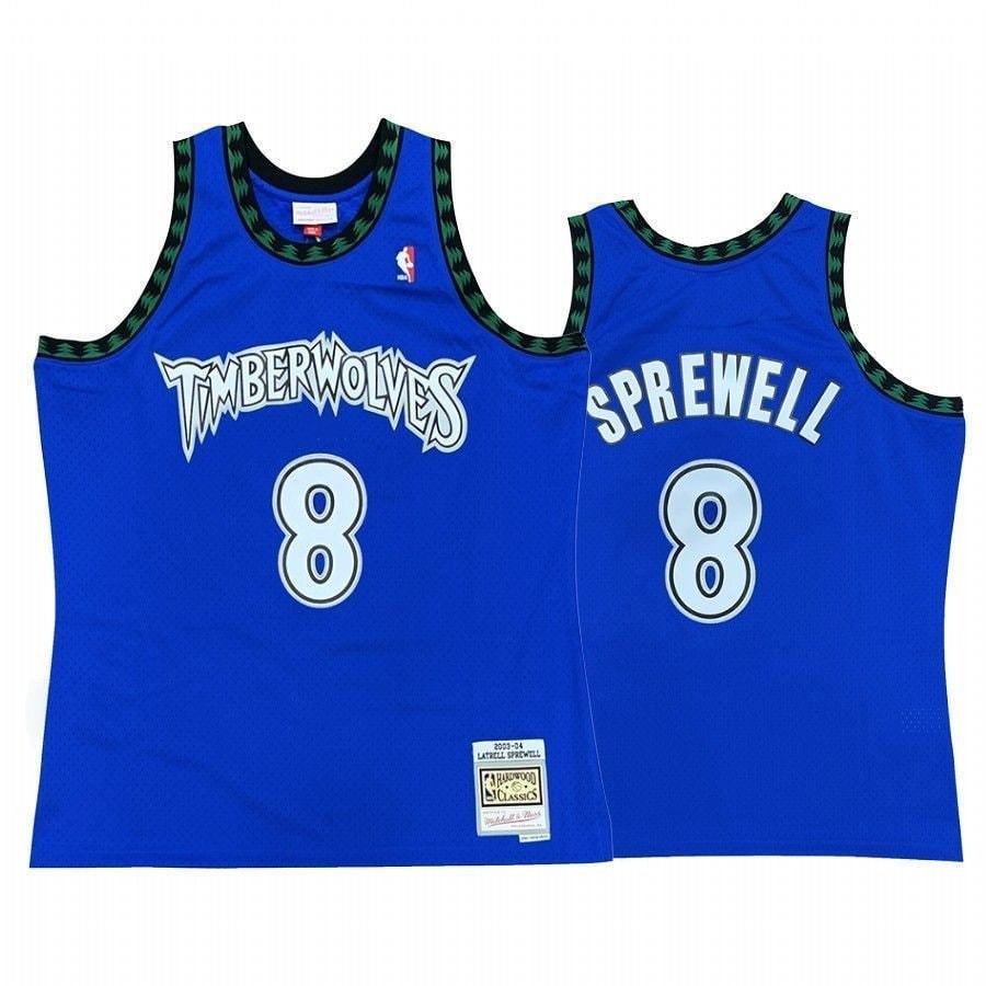 Men's Basketball Team Latrell Sprewell 8 Hardwood Classics Jersey