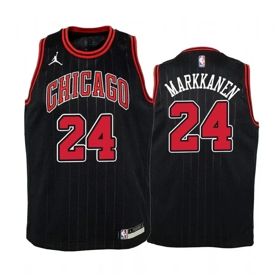 Youth Lauri Markkanen Chicago Bulls Black Statement Jersey Jumpman S-3XL
