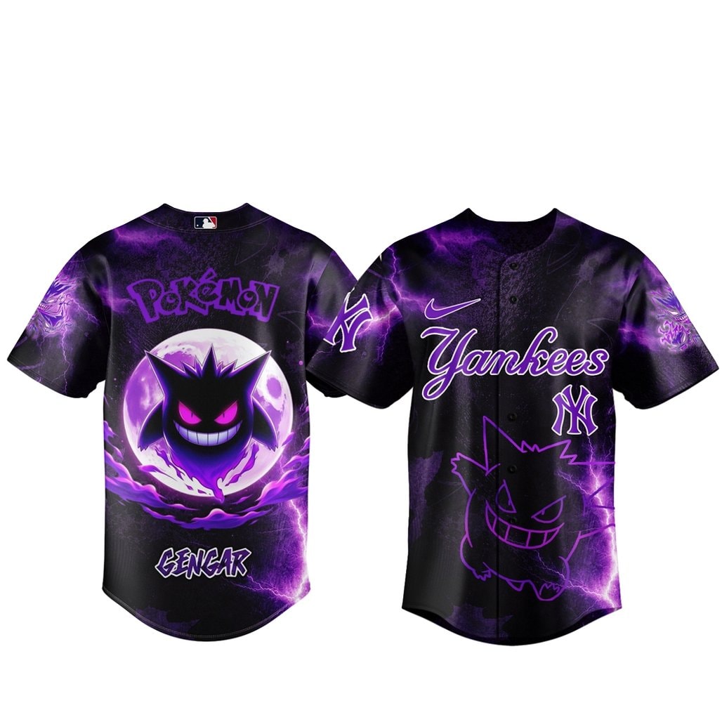Baseball Team x Pokemon Gengar 2026 Baseball Jersey Version 3