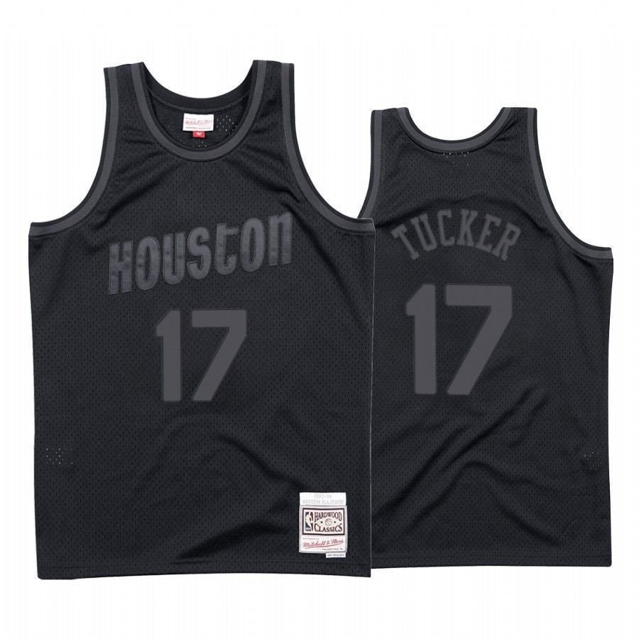 Men's Houston Rockets P.J. Tucker #17 Black Tonal NBA Jersey - 100% Polyester