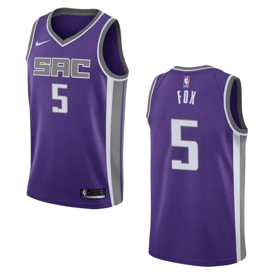 Men's Sacramento Kings De'aaron Fox Icon Swingman Jersey Purple Size S-3XL