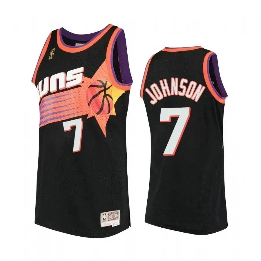 Men's Kevin Johnson 7 Basketball Team Hardwood Classics Jersey Black