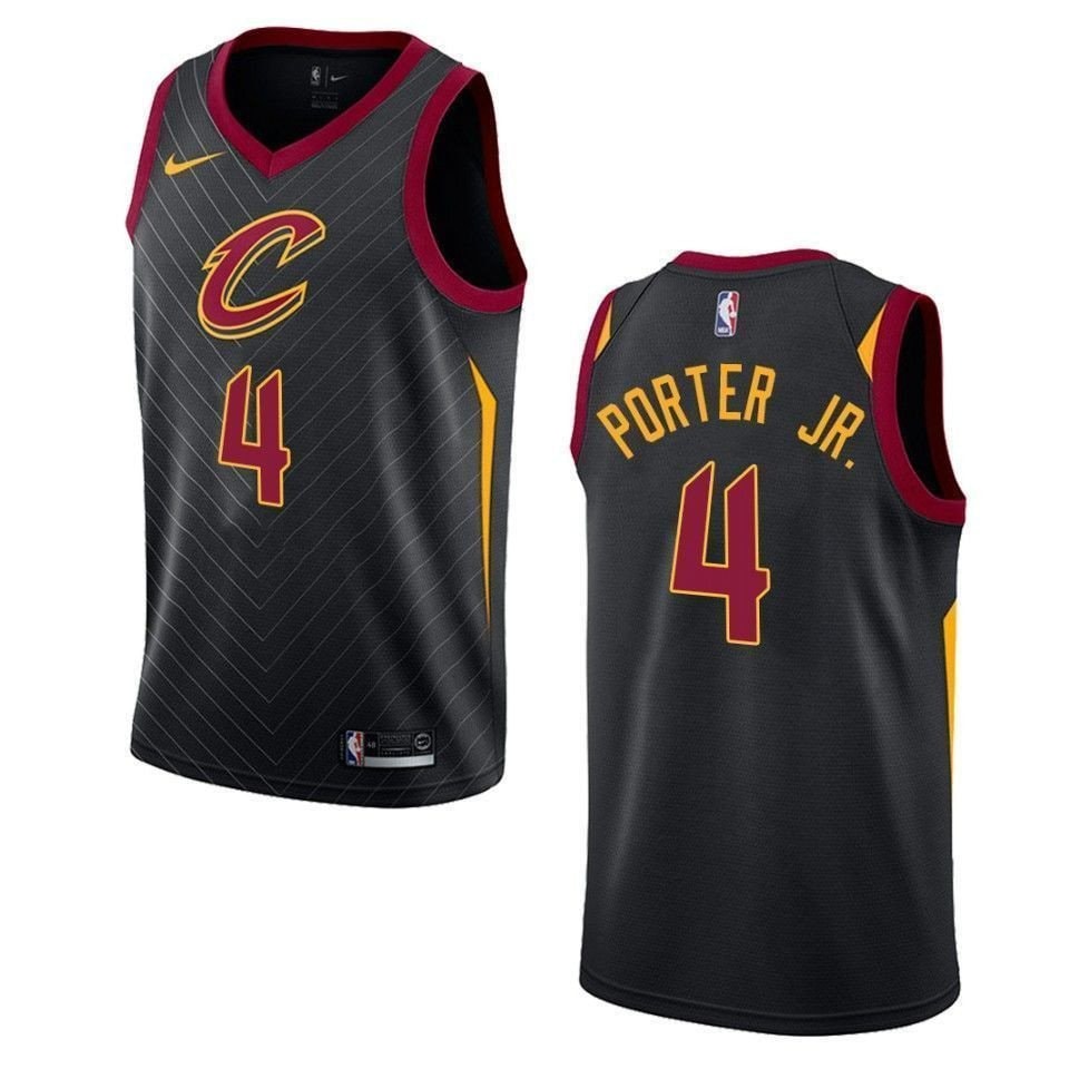 Men's Cleveland Cavaliers Kevin Porter Jr. #4 Statement Swingman Jersey Black