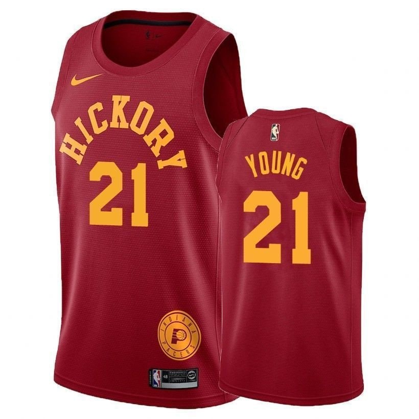 Men's Basketball Team Male Thaddeus Young 21 Hardwood Classics Red Jersey