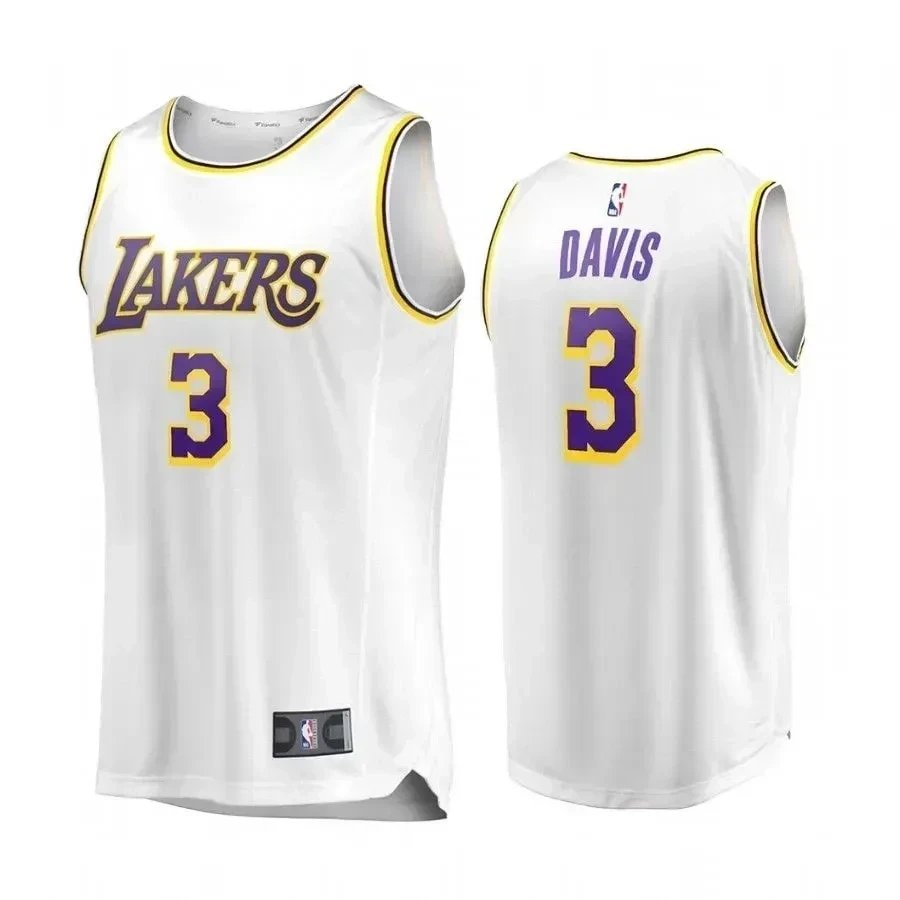 Men's Los Angeles Lakers Anthony Davis White Association Jersey - 100% Polyester
