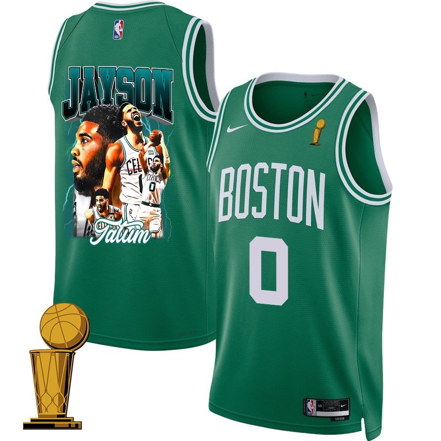 Jayson Tatum 0 Boston Celtics 2024 Legacy Legend Icon Edition Jersey Green Final Champions Patch