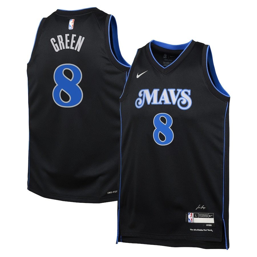 Josh Green 8 Dallas Mavericks 2023/24 City Edition Swingman Youth Jersey Black Multicolor