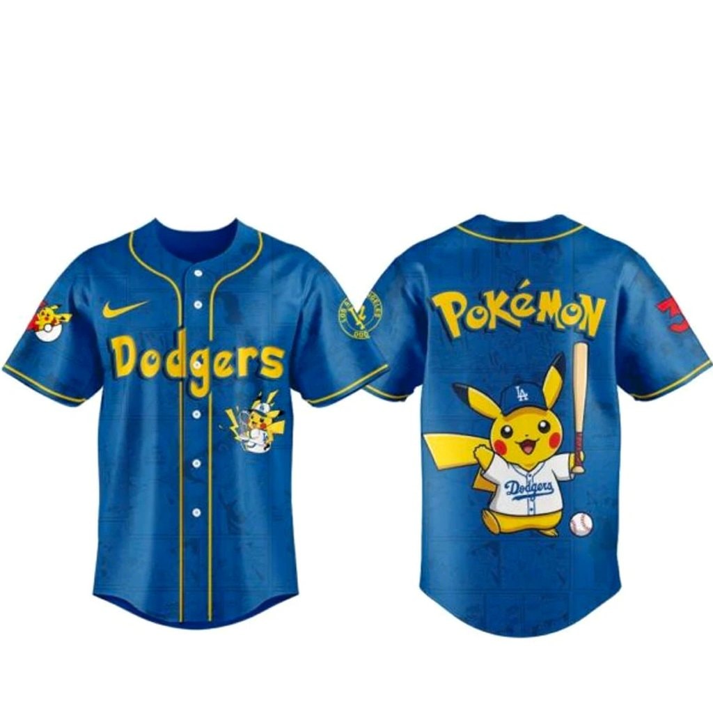 Baseball Team x Pokemon 2026 Blue Baseball Jersey Version 2