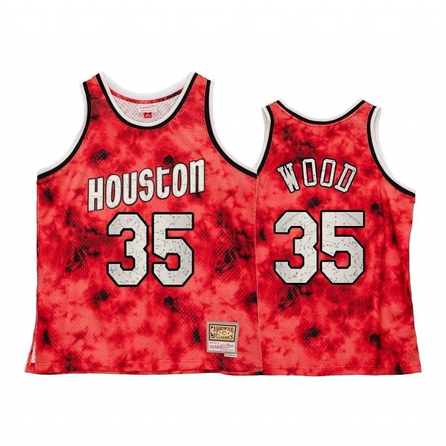 Men's Houston Rockets Christian Wood Red Throwback Galaxy Constellation Jersey