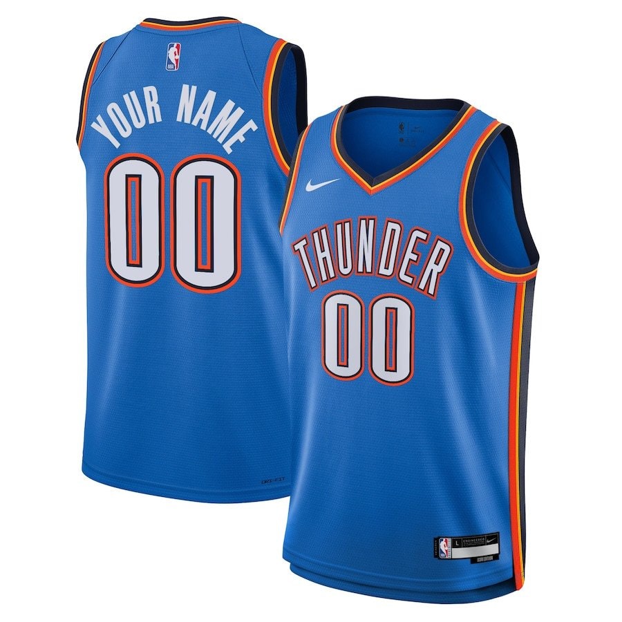 Oklahoma City Thunder 2023/24 Icon Swingman Custom Jersey Blue Unisex