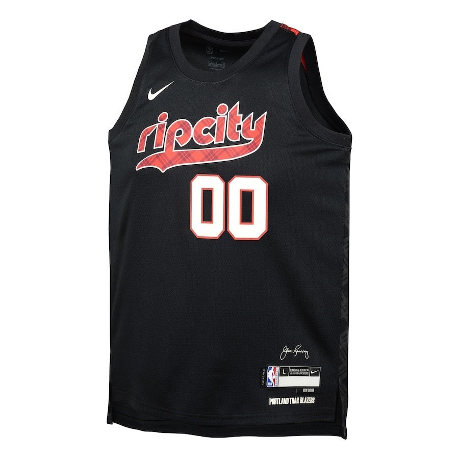 Portland Trail Blazers 2023/24 City Edition Swingman Custom Youth Jersey Black - 100% Polyester