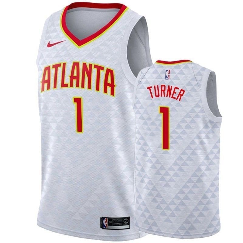 Men's Atlanta Hawks Evan Turner #1 Association Multicolor Jersey