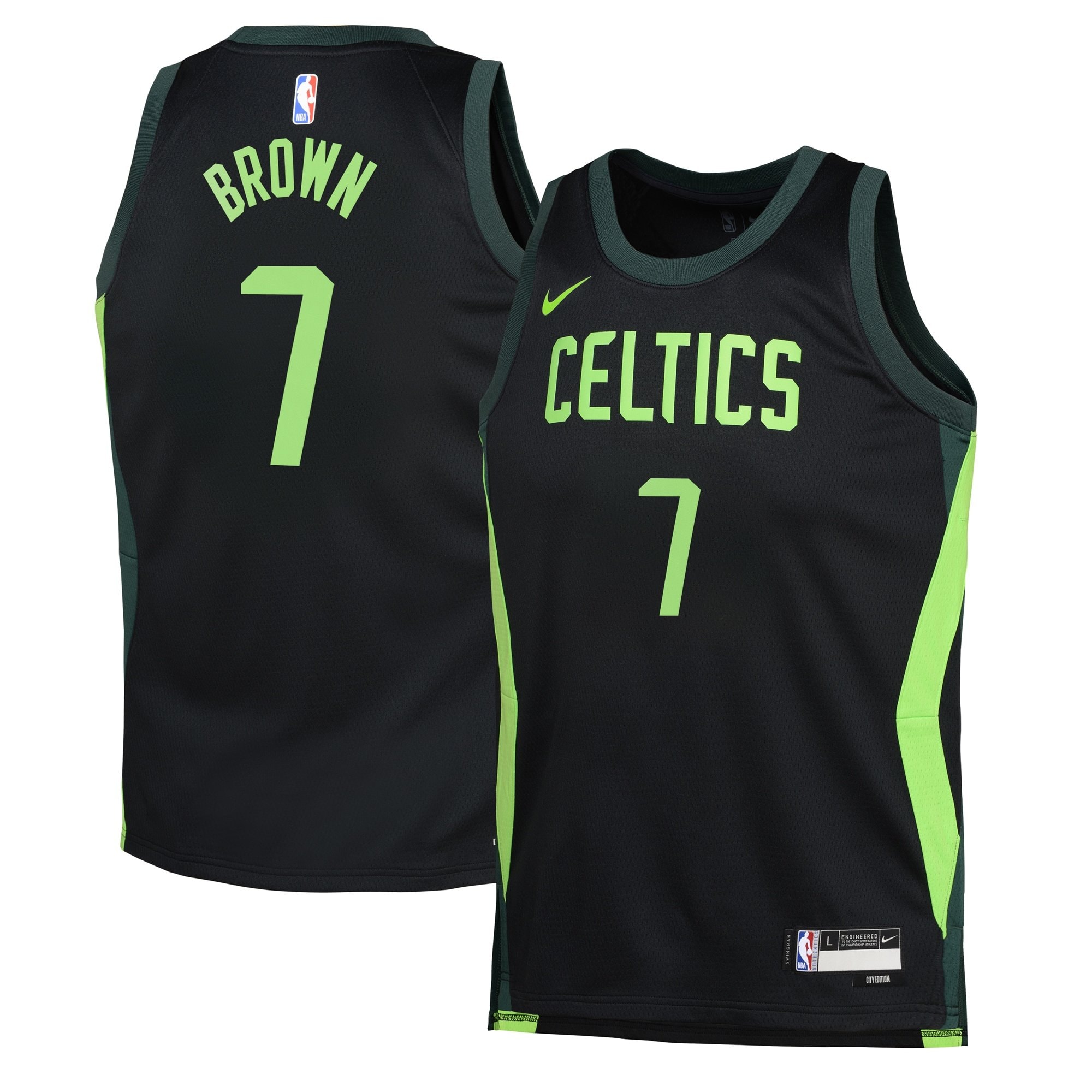 Boston Celtics City Edition Swingman Jersey 2024 Black Jaylen Brown Youth