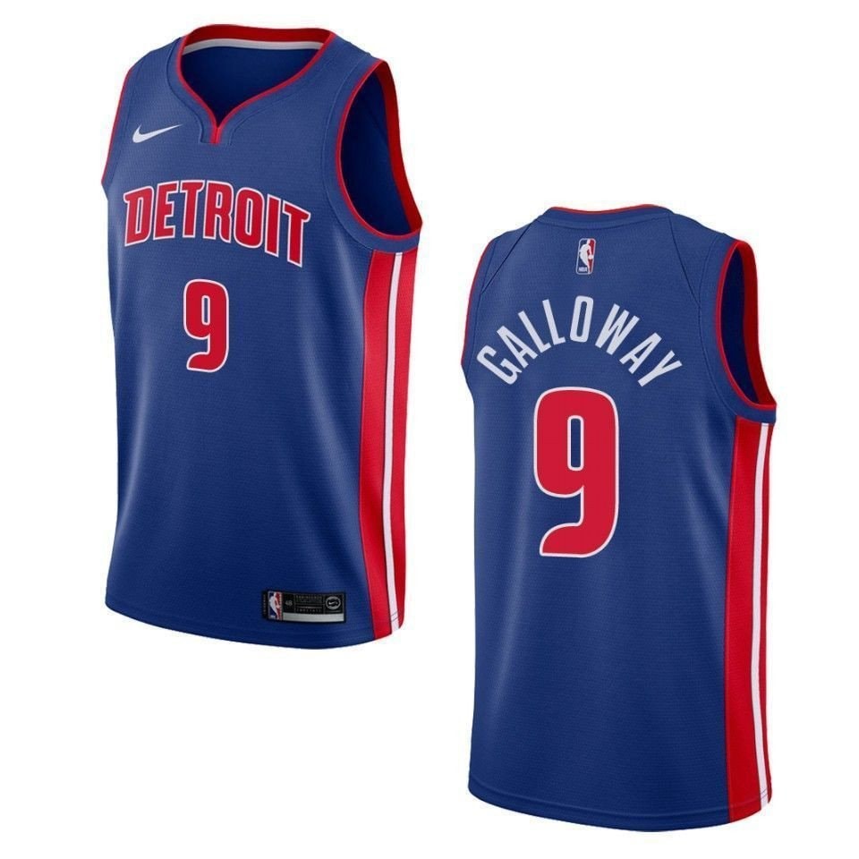 Men's Detroit Pistons 9 Langston Galloway Icon Swingman Jersey Blue