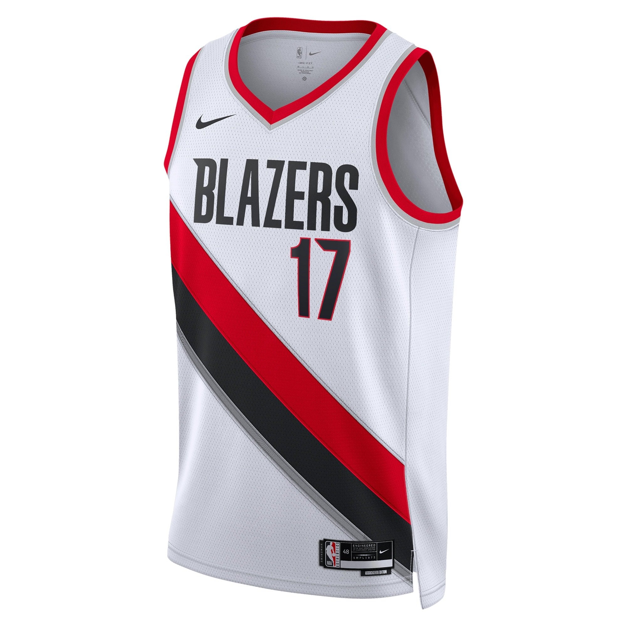 Portland Trail Blazers Association Edition Swingman Jersey White Shaedon Sharpe Unisex