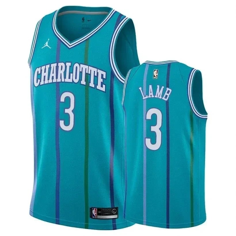 Men's Jeremy Lamb Charlotte Hornets #3 Classic Teal Basketball Jersey
