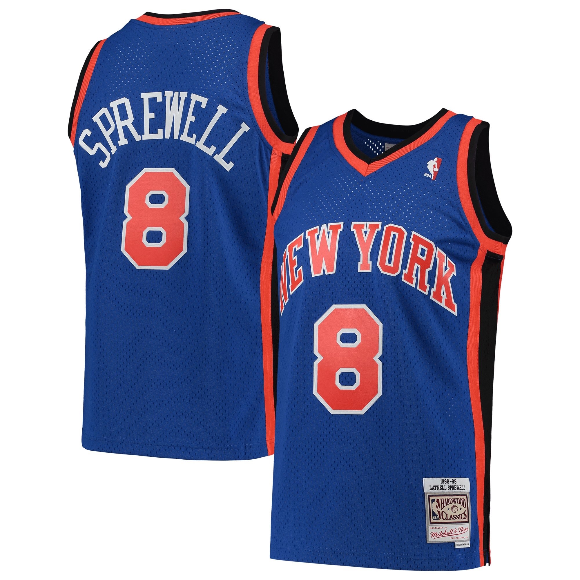 Latrell Sprewell Basketball Team Mitchell & Ness Hardwood Classics 1998-99 Swingman Jersey - Blue Jersey