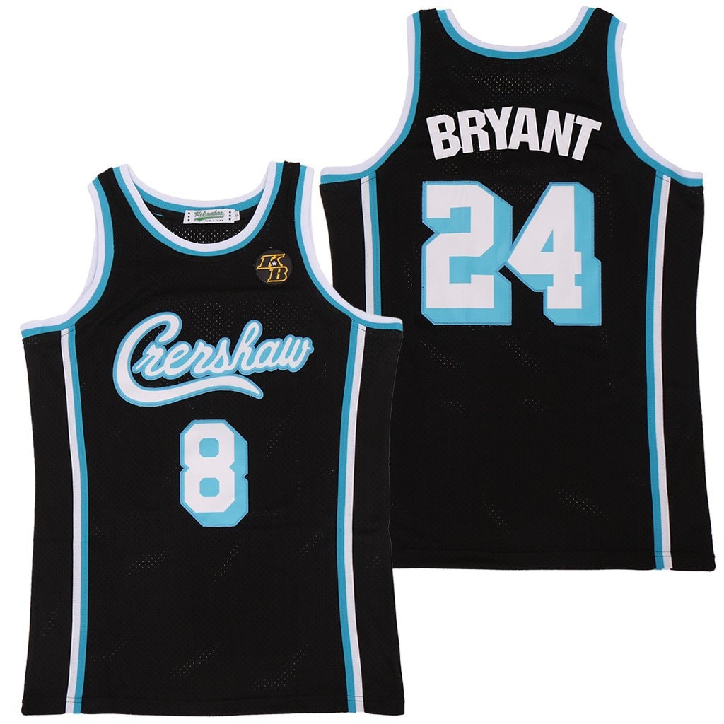 Kobe Bryant 24 Crenshaw Swingman Jersey Black Unisex Adult Sizes S-3XL
