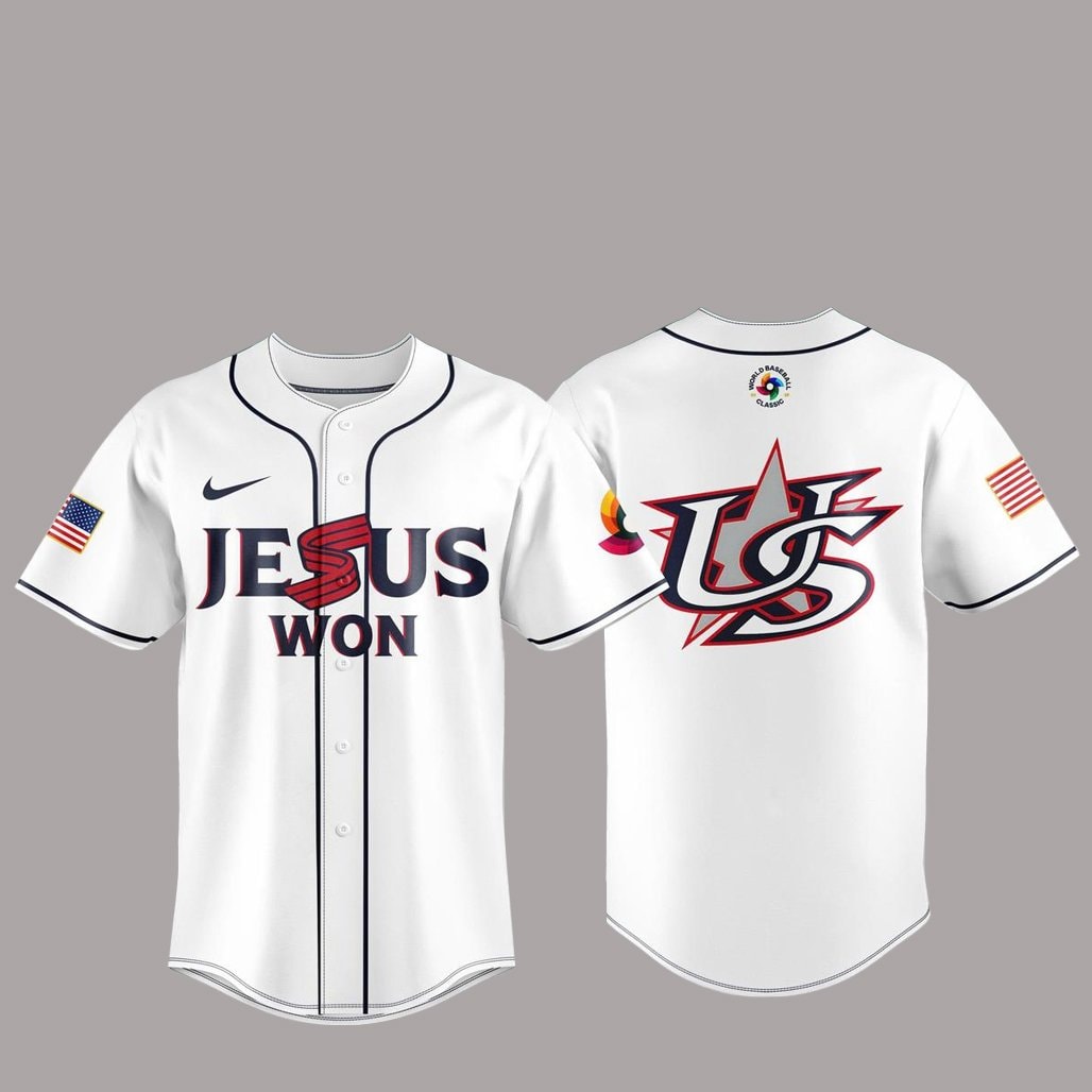 Team USA x Jesus Won 2026 World Baseball Classic White Baseball Jersey