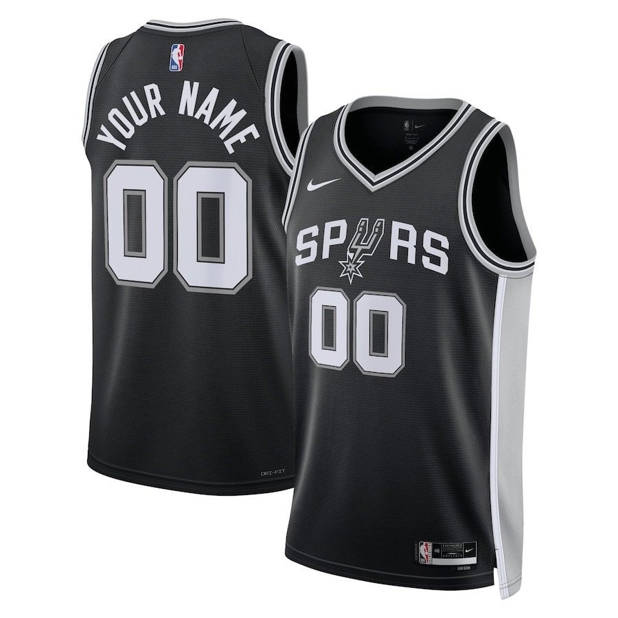 San Antonio Spurs 2023/24 Icon Swingman Custom Men Jersey Black