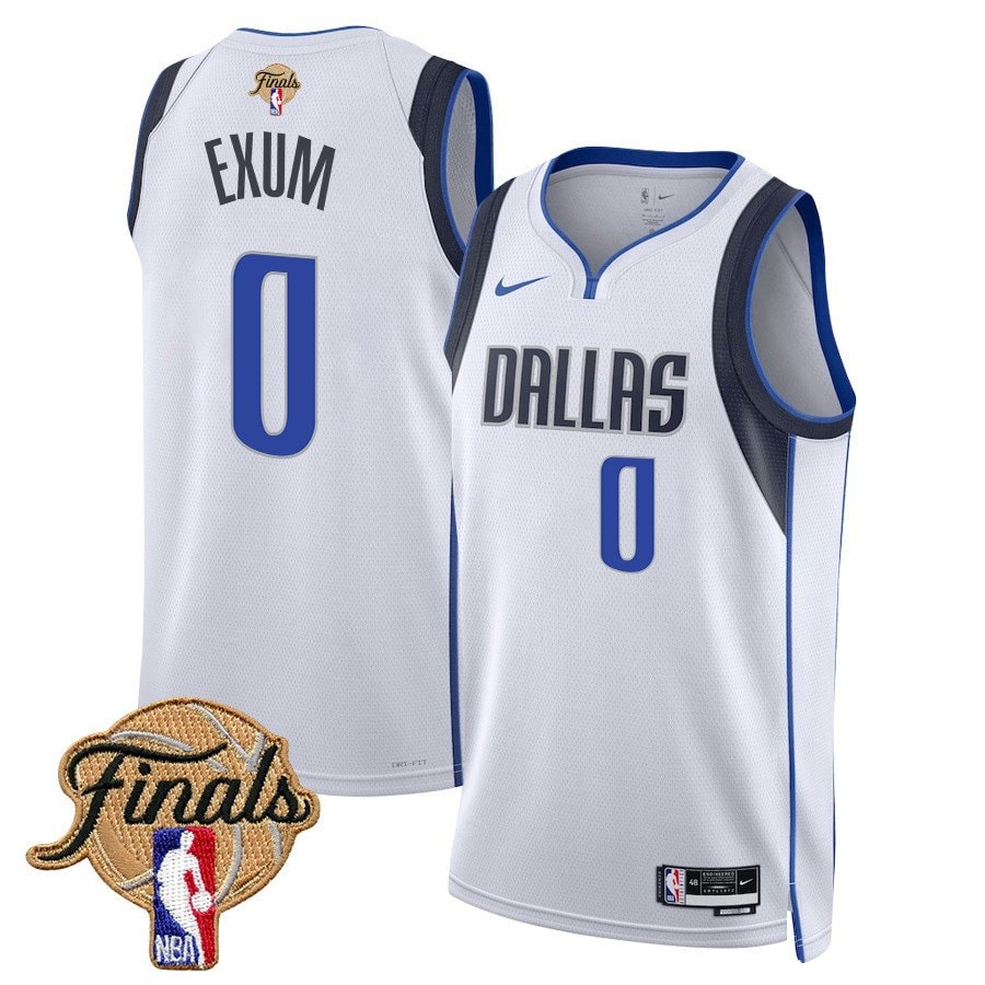Dante Exum #0 Dallas Mavericks 2024 Finals Patch Swingman Jersey Association Edition White