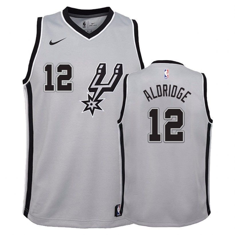 Youth San Antonio Spurs LaMarcus Aldridge #12 State Silver Jersey Unisex