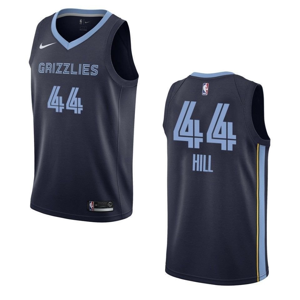 Men's Memphis Grizzlies 44 Solomon Hill Icon Swingman Jersey Navy