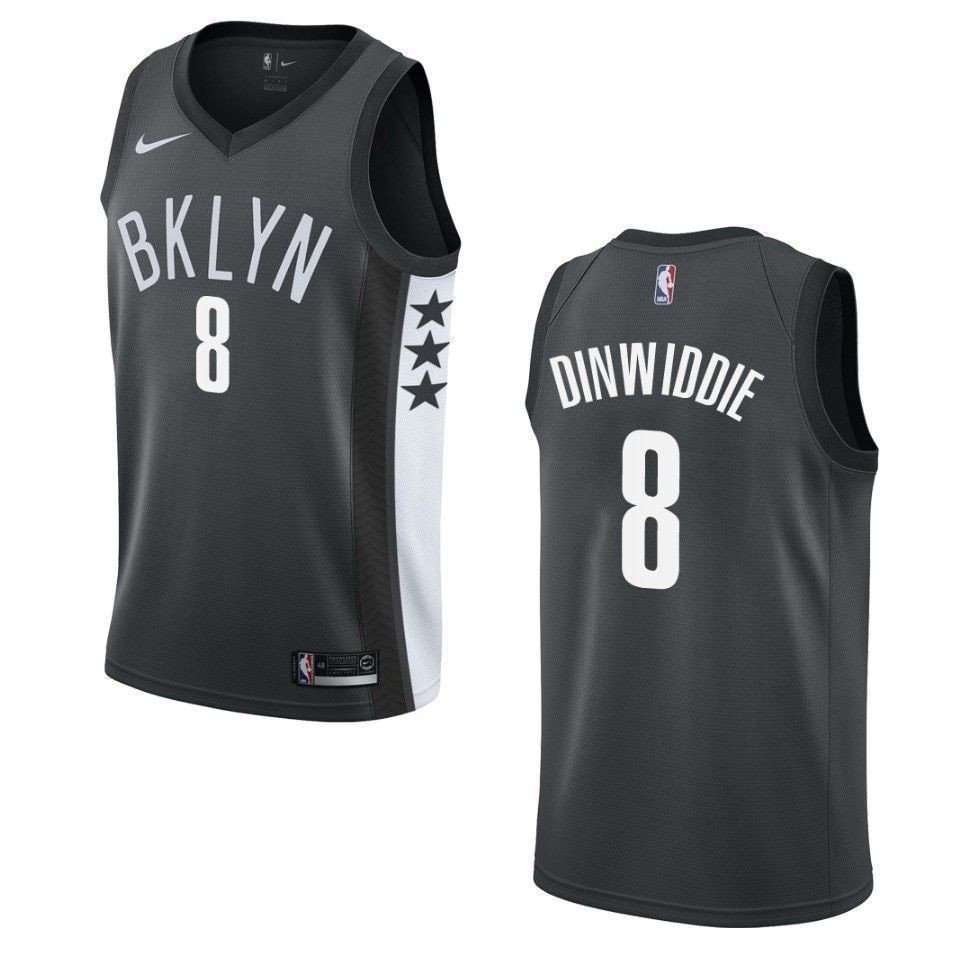 Men's Brooklyn Nets Spencer Dinwiddie #8 Statement Swingman Jersey Black