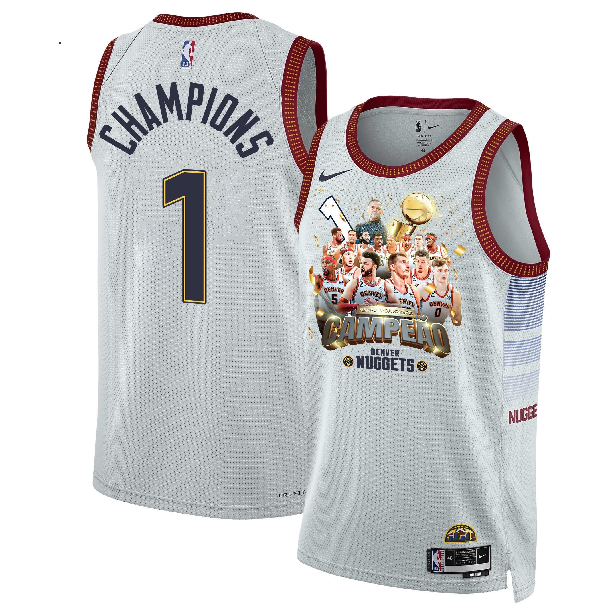 Denver Nuggets Journey To 1st Championship 2023 NBA Finals Swingman Jersey - White - Unisex