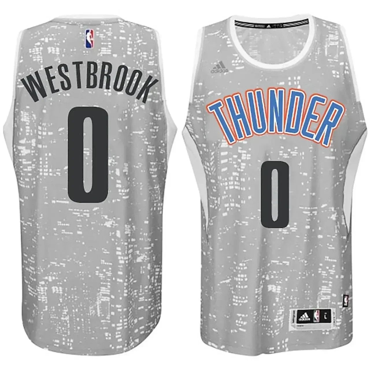 Men's Oklahoma City Thunder Russell Westbrook City Lights Gray Swingman Jersey