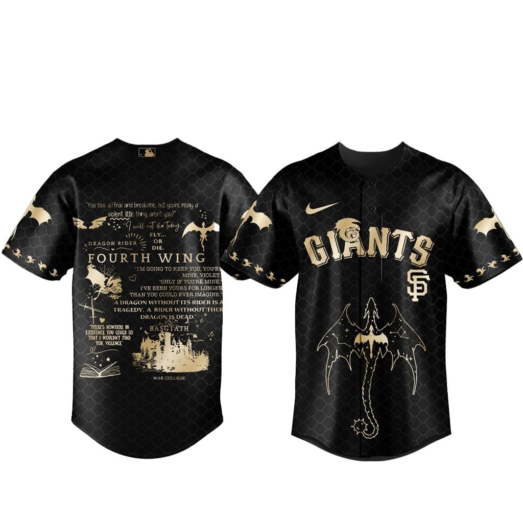 Baseball Team x Fourth Wing Night 2026 Black Baseball Jersey