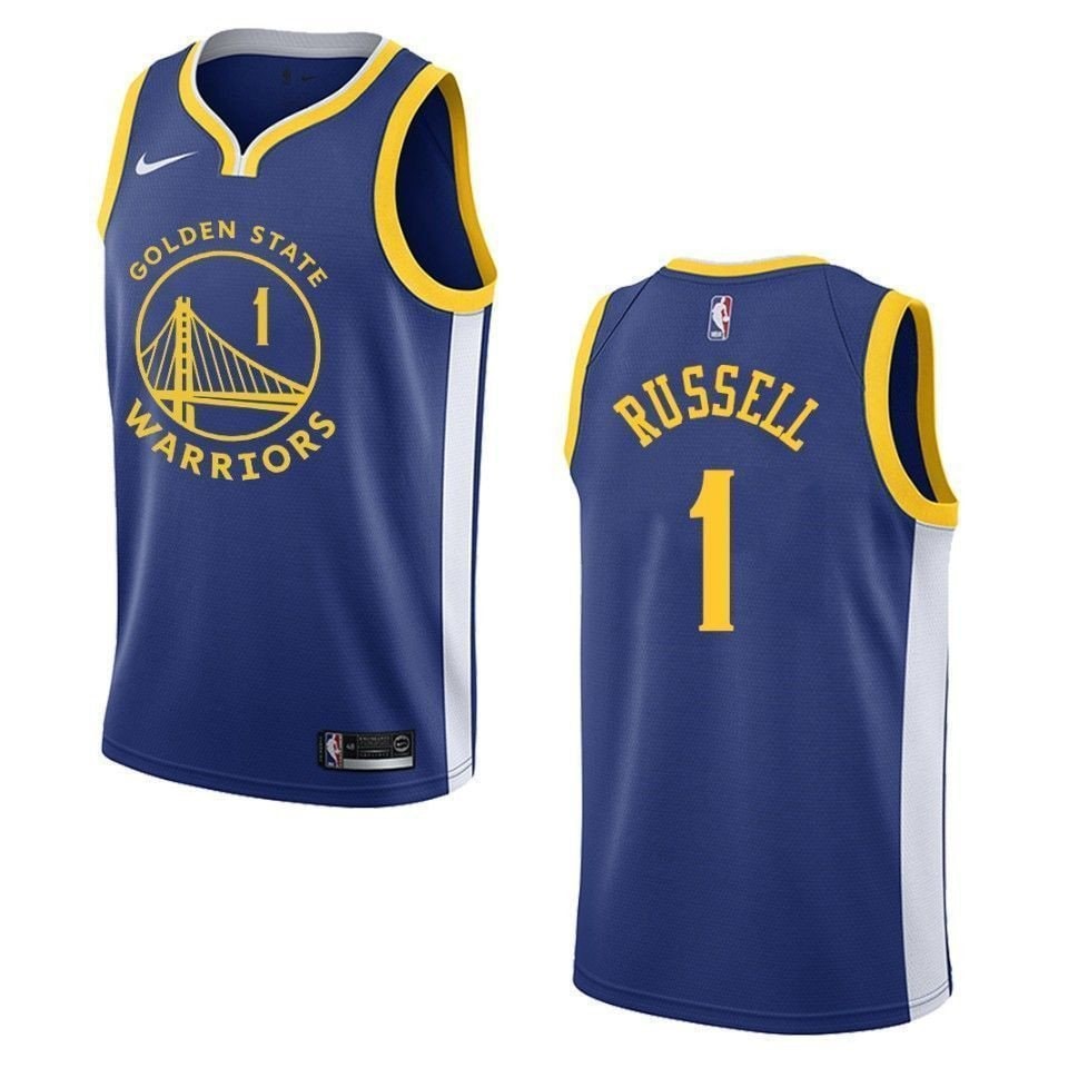 Men's Golden State Warriors D'Angelo Russell Icon Swingman Jersey Royal Blue Multi Color